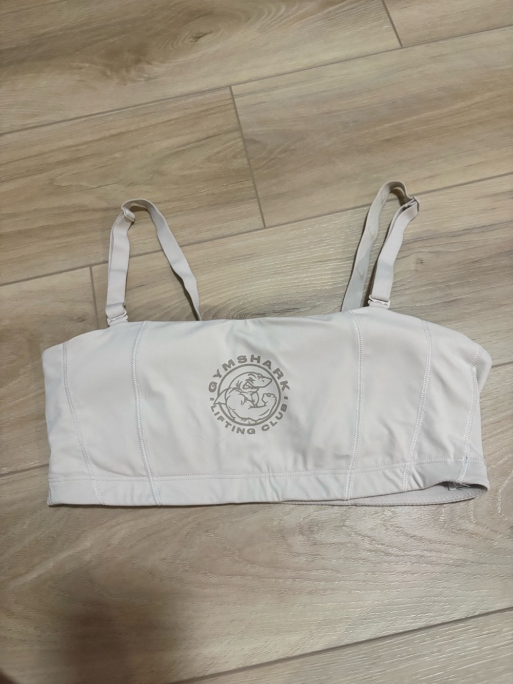 Gymshark Beige Lifting Club Bralette with Logo